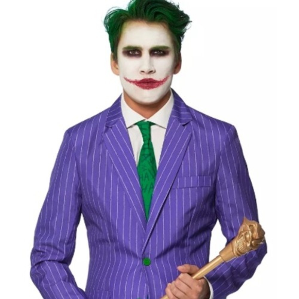 Joker Purple Pinstripe Costume Blazer Green HA HA Lining XL Spirit Halloween